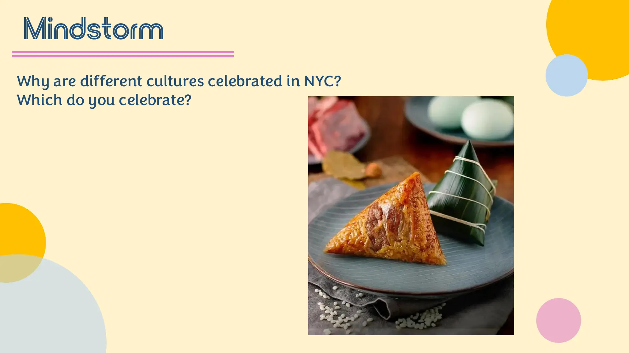 Our Future NYC teaching slide - culture brainstorming prompt